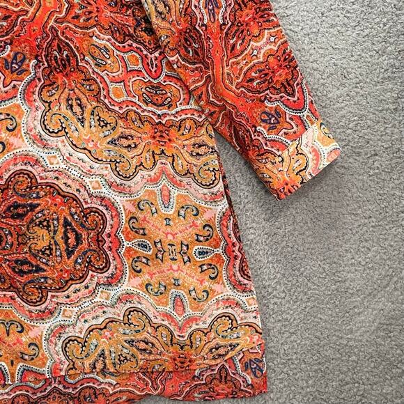 Chicos Tunic XL Paisley Lagenlook Boho Artsy Sheer Longline Lightweight Sz 3 - Picture 4 of 11